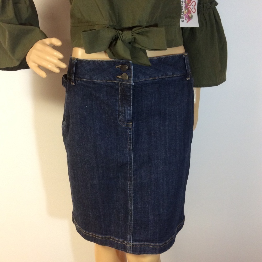LANDS’ END DENIM SKIRT - Picture 3 of 9